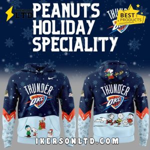 Oklahoma City Thunder 2025 Peanuts Holiday Speciality Hoodie