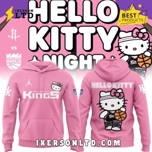 Sacramento Kings x 2025 Hello Kitty Night Pink Hoodie