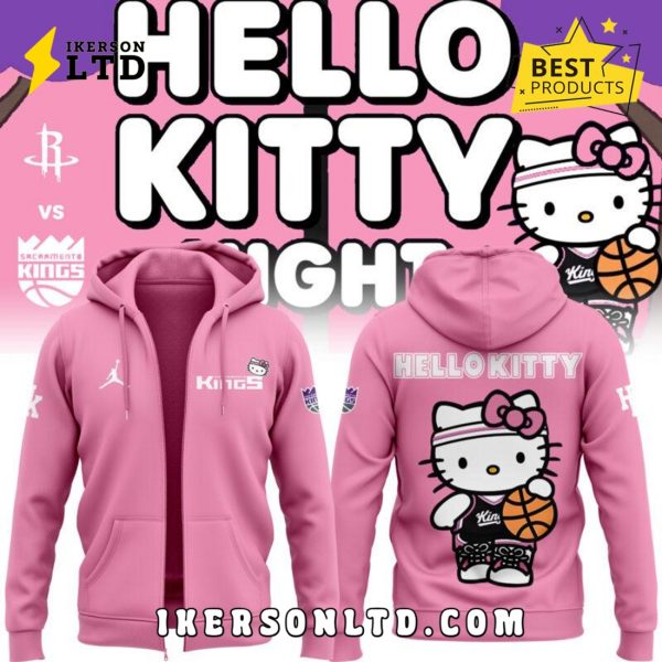 Sacramento Kings x 2025 Hello Kitty Night Pink Hoodie