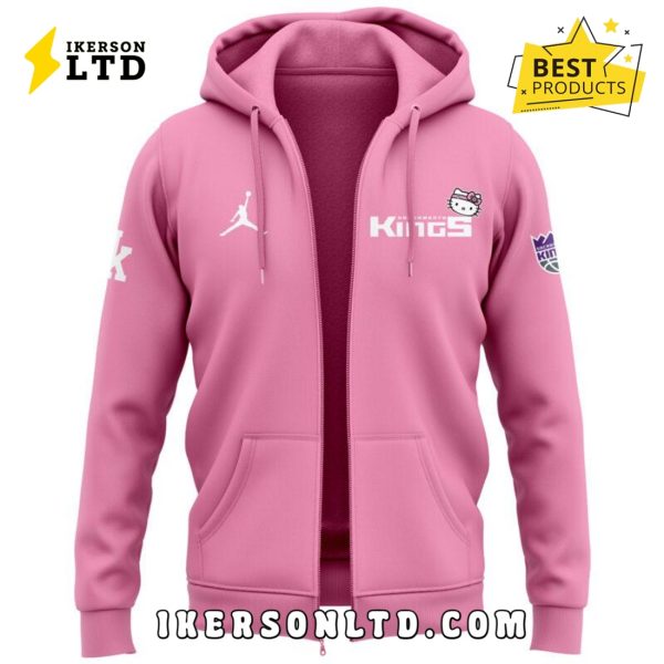 Sacramento Kings x 2025 Hello Kitty Night Pink Hoodie