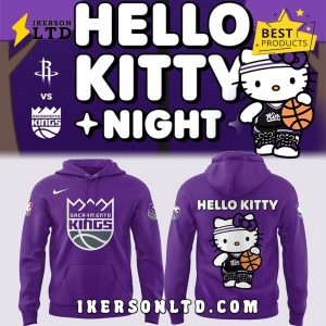Sacramento Kings x 2025 Hello Kitty Night Purple Hoodie