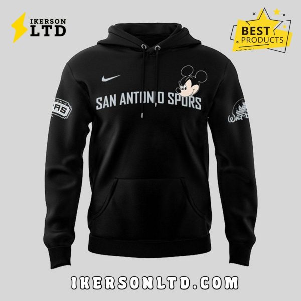 San Antonio Spurs x Mickey Mouse 2025 Black Hoodie