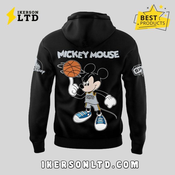 San Antonio Spurs x Mickey Mouse 2025 Black Hoodie