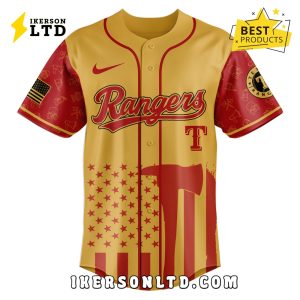 Texas Rangers MLB Firefighter Appreciation Baseball Jersey