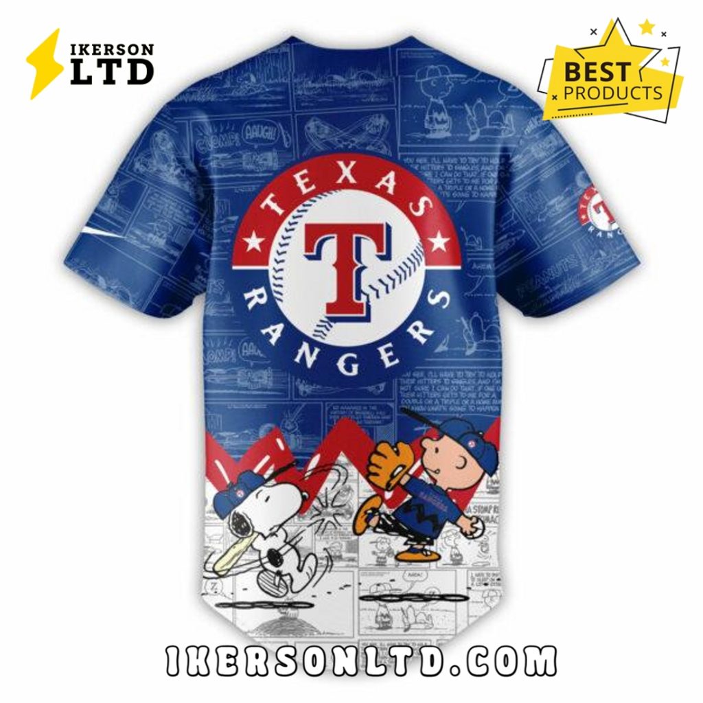 Texas Rangers x 75th Anniversary of Peanuts Baseball Jersey - IkersonLTD