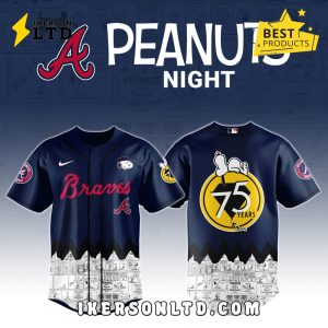 Atlanta Braves x Peanuts Night Baseball Jersey 2025
