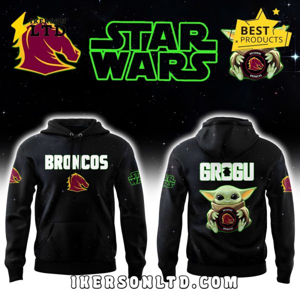 Brisbane Broncos x Grogu Star Wars 2025 Hoodie