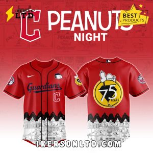 Cleveland Guardians x Peanuts Night Baseball Jersey 2025