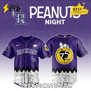 Colorado Rockies x Peanuts Night Baseball Jersey 2025