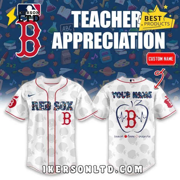 Custom Boston Red Sox Teacher Night Baseball Jersey
