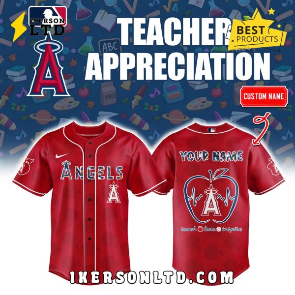 Custom Los Angeles Angels Teacher Appreciation Baseball Jersey