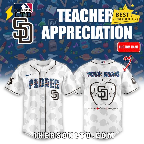 Custom San Diego Padres 2025 Teacher Night Baseball Jersey