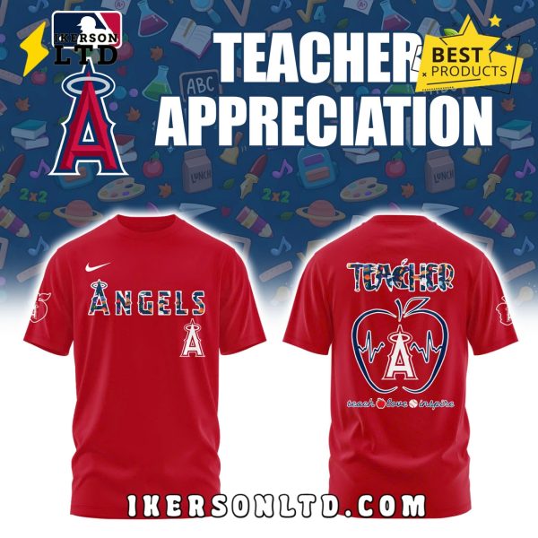 Los Angeles Angels 2025 Teacher Night Red Hoodie
