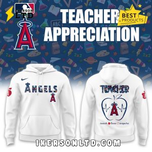 Los Angeles Angels 2025 Teacher Night White Hoodie