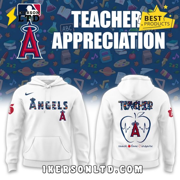 Los Angeles Angels 2025 Teacher Night White Hoodie