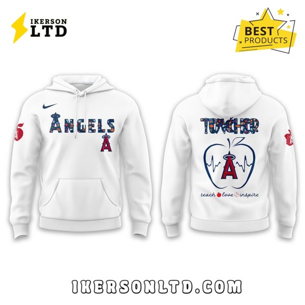 Los Angeles Angels 2025 Teacher Night White Hoodie