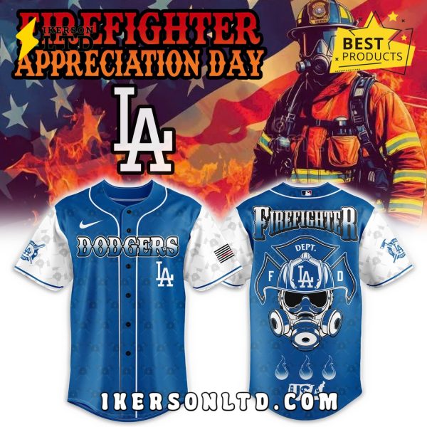 Los Angeles Dodgers Firefighter Appreciation Day Baseball Jersey