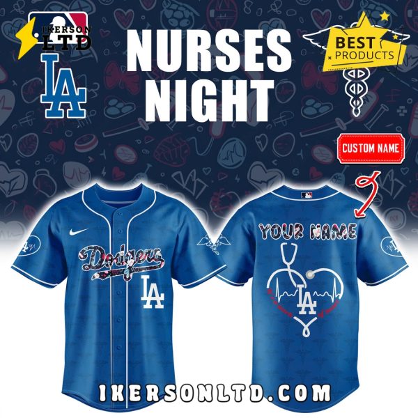 Los Angeles Dodgers Nurses Night Navy Baseball Jersey