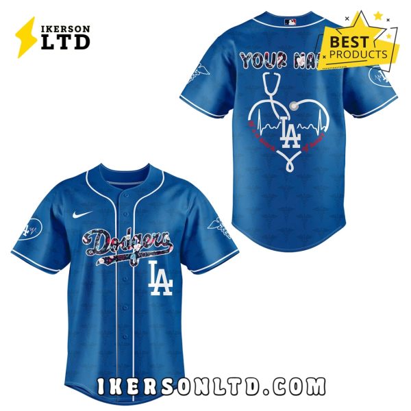 Los Angeles Dodgers Nurses Night Navy Baseball Jersey