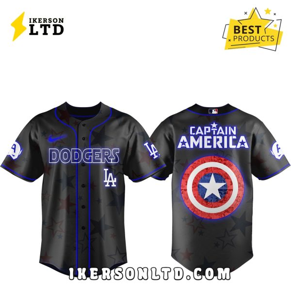 Los Angeles Dodgers x Captain America Avengers Baseball Jersey