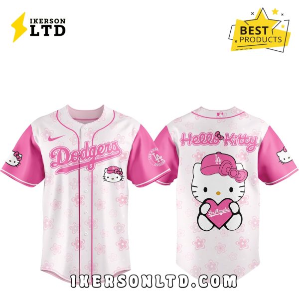 Los Angeles Dodgers x Hello Kitty Pink Baseball Jersey