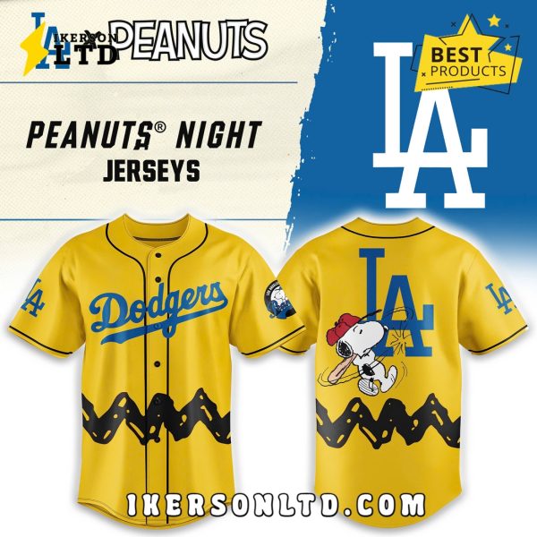 Los Angeles Dodgers x Hello Kitty Yellow Baseball Jersey