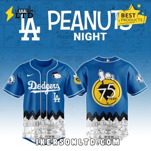 Los Angeles Dodgers x Peanuts Night Baseball Jersey 2025