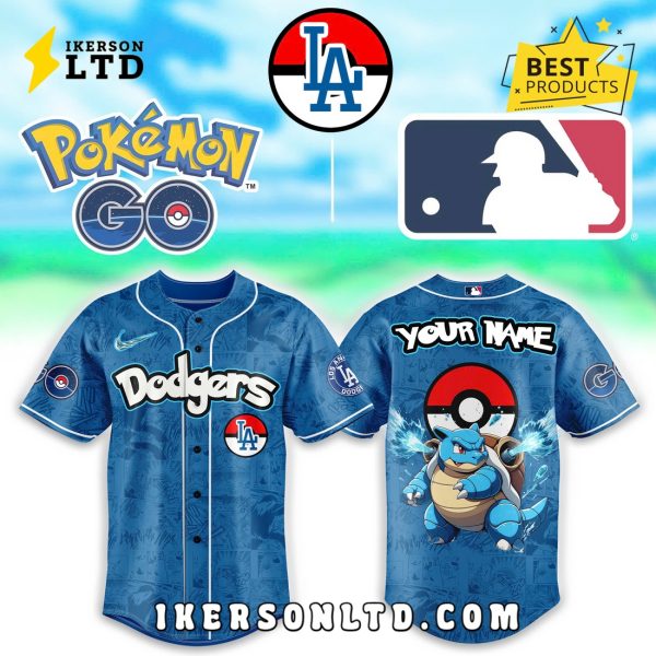 Los Angeles Dodgers x Pokemon Go Blastoise Baseball Jersey
