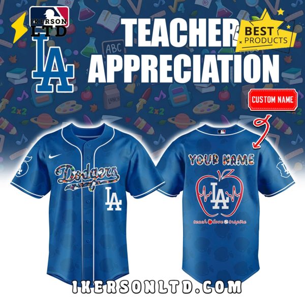 Los Angeles Dodgers x Teacher Night Navy Baseball Jersey