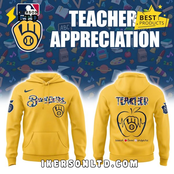 Milwaukee Brewers MLB Teacher Night Yellow Hoodie