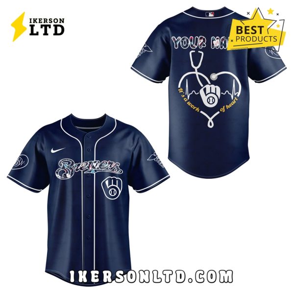 Milwaukee Brewers Nurses Night Navy Baseball Jersey