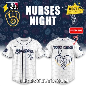Milwaukee Brewers Nurses Night White Baseball Jersey