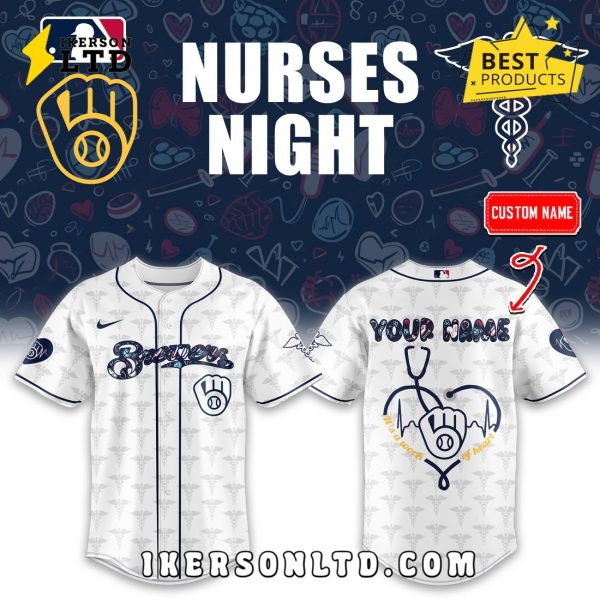 Milwaukee Brewers Nurses Night White Baseball Jersey