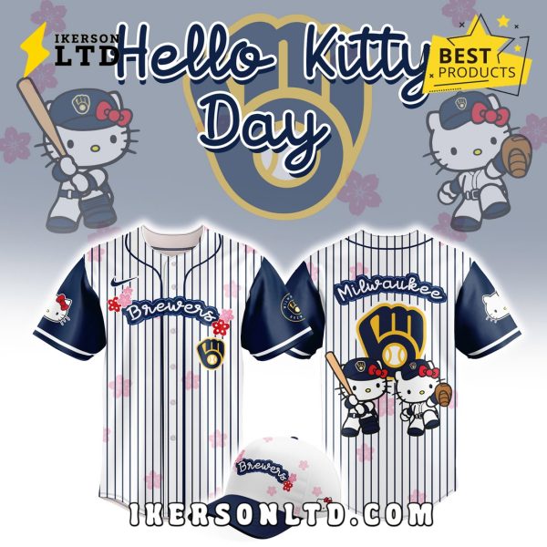 Milwaukee Brewers x Hello Kitty 2025 Navy Baseball Jersey