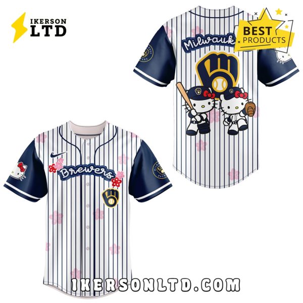 Milwaukee Brewers x Hello Kitty 2025 Navy Baseball Jersey
