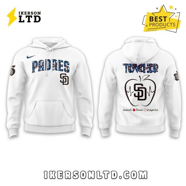 MLB San Diego Padres Teacher Night White Hoodie, Long Pants