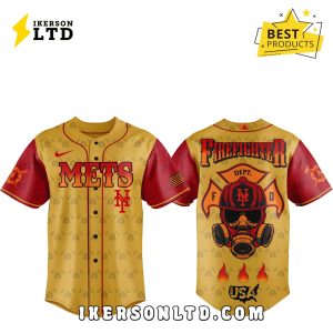 New York Mets 2025 Firefighter Appreciation Baseball Jersey