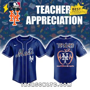 New York Mets 2025 Teacher Appreciation Navy Baseball Jersey