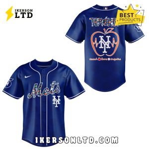 New York Mets 2025 Teacher Appreciation Navy Baseball Jersey