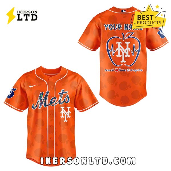 New York Mets 2025 Teacher Appreciation Orange Baseball Jersey