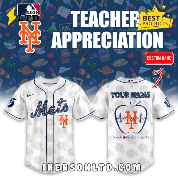 New York Mets 2025 Teacher Appreciation White Baseball Jersey