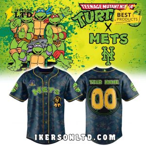 New York Mets Custom Turtle Powered RI Comic Baseball Jersey