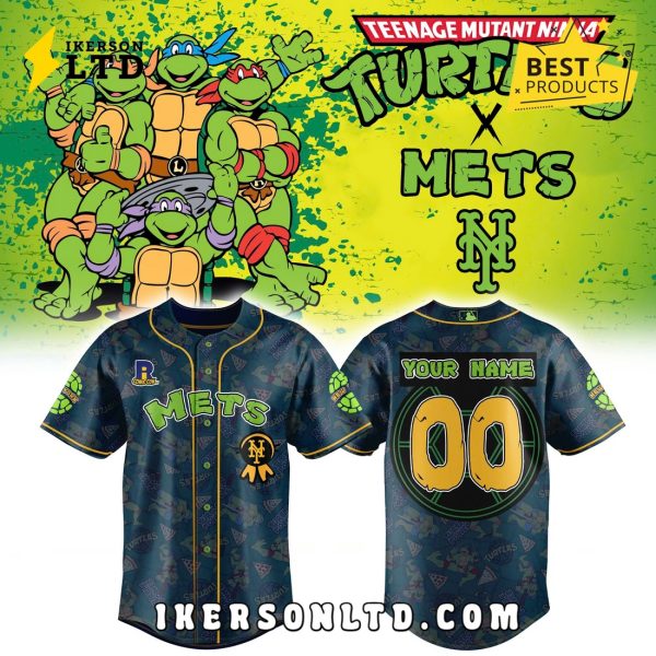 New York Mets Custom Turtle Powered RI Comic Baseball Jersey