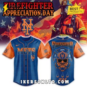 New York Mets Firefighter Appreciation Day Baseball Jersey