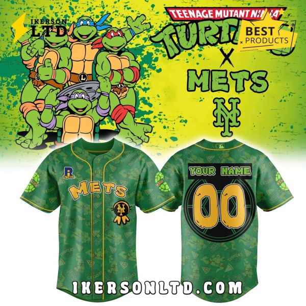 New York Mets Turtle Powered RI Comic Baseball Jersey