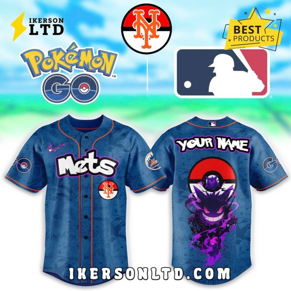 New York Mets x Pokemon Go Gengar Baseball Jersey