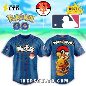 New York Mets x Pokemon Go Pikachu Baseball Jersey