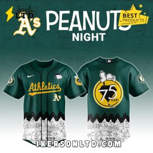 Oakland Athletics x Peanuts Night Baseball Jersey 2025
