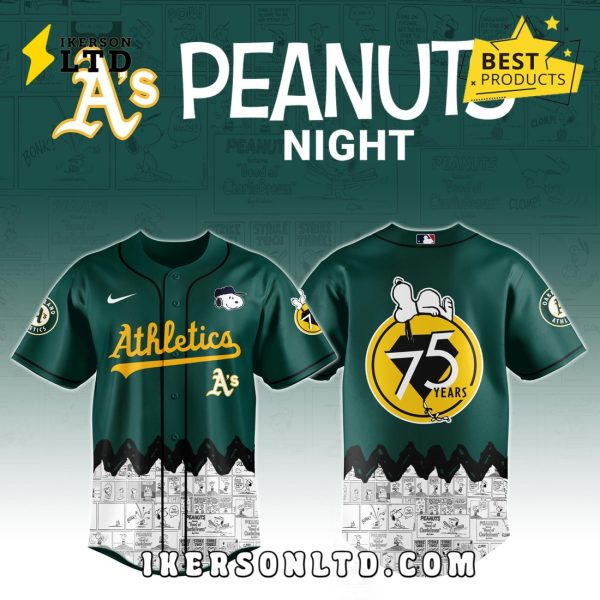Oakland Athletics x Peanuts Night Baseball Jersey 2025