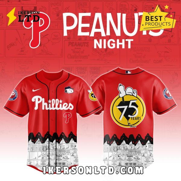 Philadelphia Phillies x Peanuts Night Baseball Jersey 2025